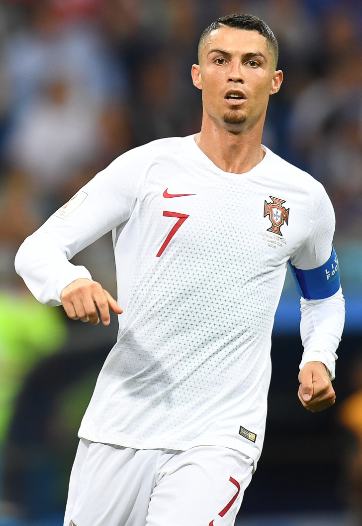 Cristiano Ronaldo representing Portugal during international competition